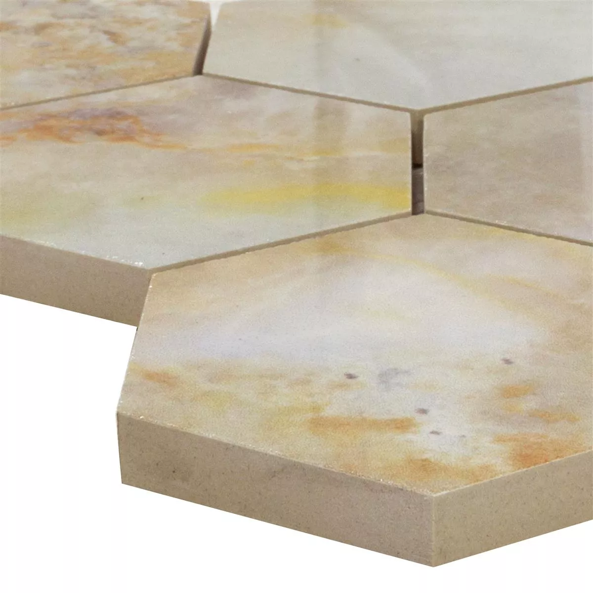 Keramički Mozaik Pločice Naftalin Šesterokut Smeđa Bijela Keramički Mozaik Pločice Naftalin Šesterokut Smeđa Bijela