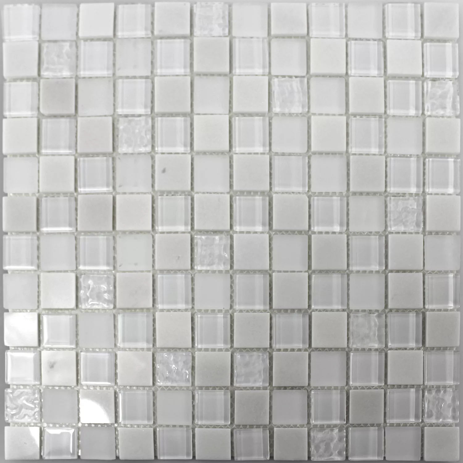Uzorak Samoljepljivi Mozaik Prirodni Kamen Staklo Mix Bijela