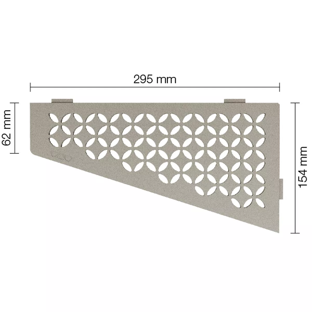 Zidna polica za tuš kabinu Schlüter kvadrat 15,4x29,5 cm cvjetno siva