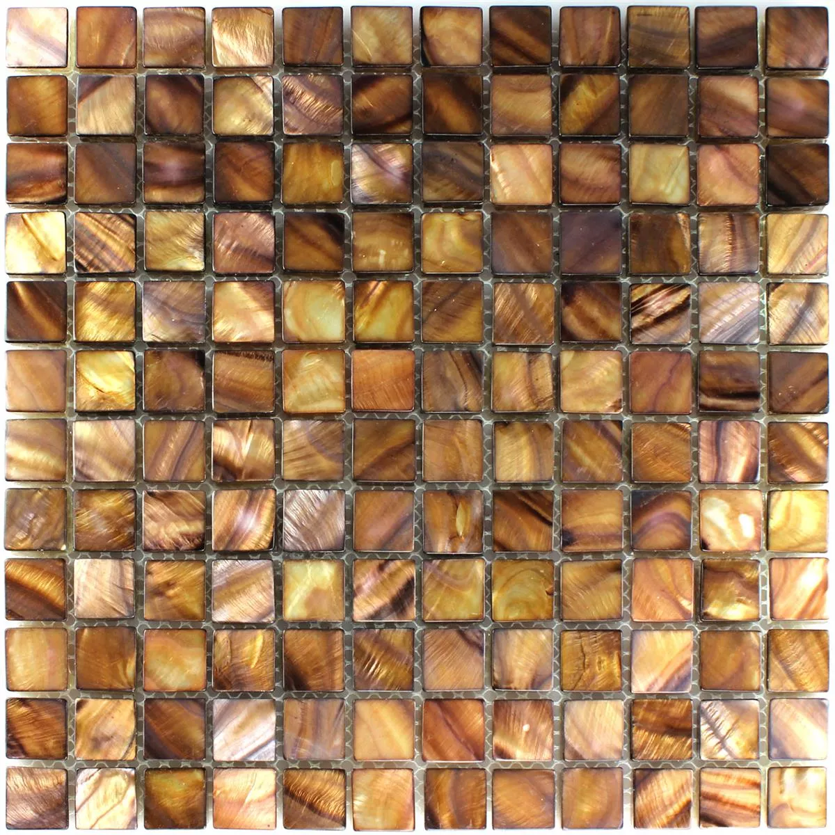 Uzorak Mozaik Pločice Staklo Efekt Sedefa Smeđa Zlatna 