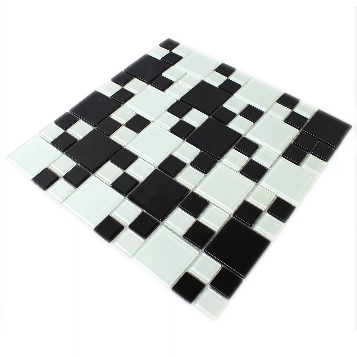 Uzorak Stakleni Mozaik Pločice Crna Bijela Mix