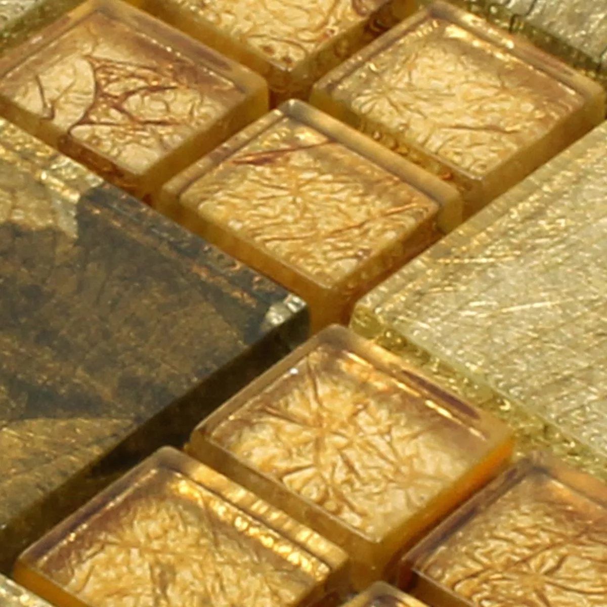 Uzorak Stakleni Mozaik Pločice Firebird Zlatna