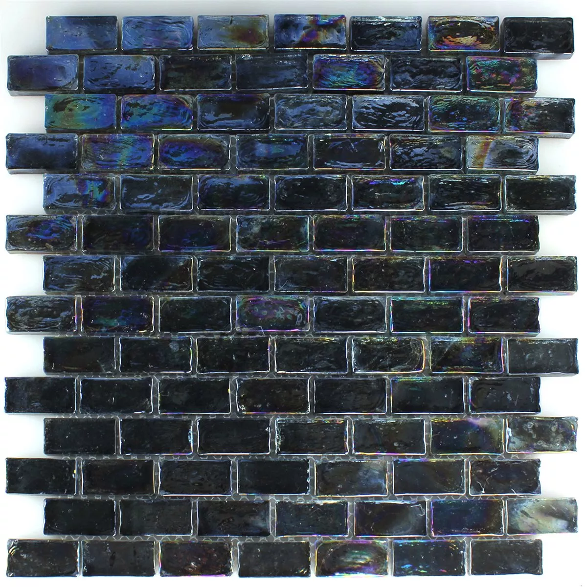 Mozaik Pločice Staklo Efekt Petrol Black 20x42x8mm