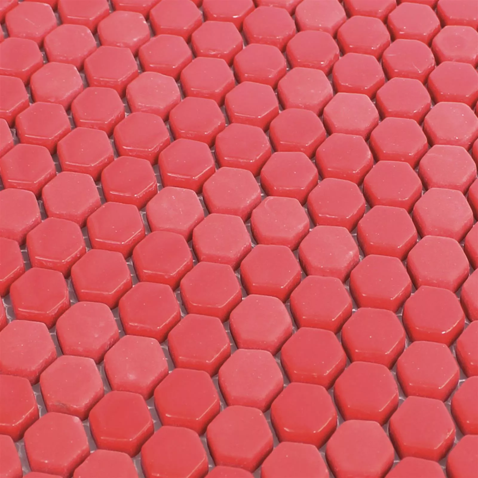 Stakleni Mozaik Pločice Brockway Šesterokut Eco Crvena