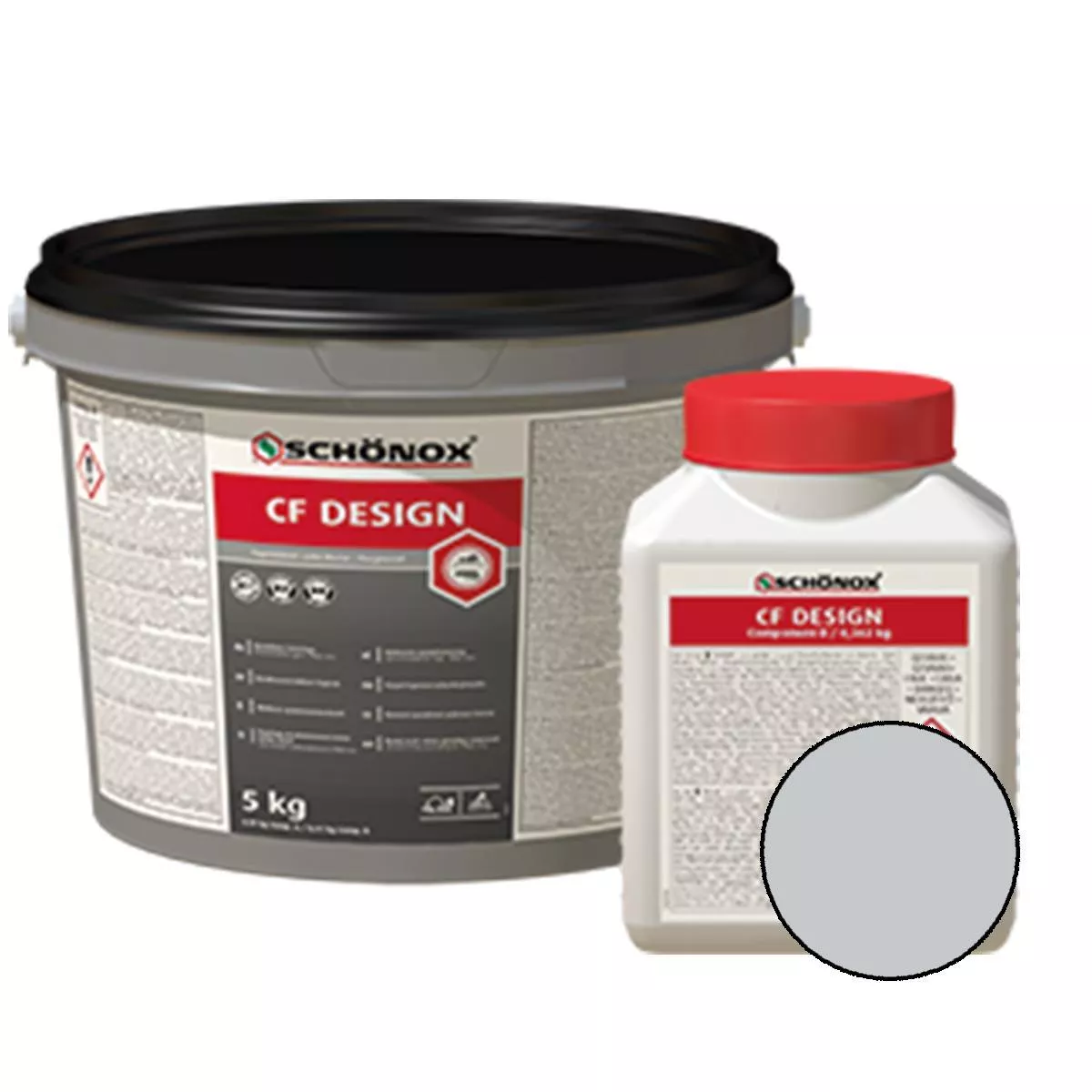 Fug masa Schönox CF Design Epoxy Resin Colorfuge srebrno siva 2,5 kg