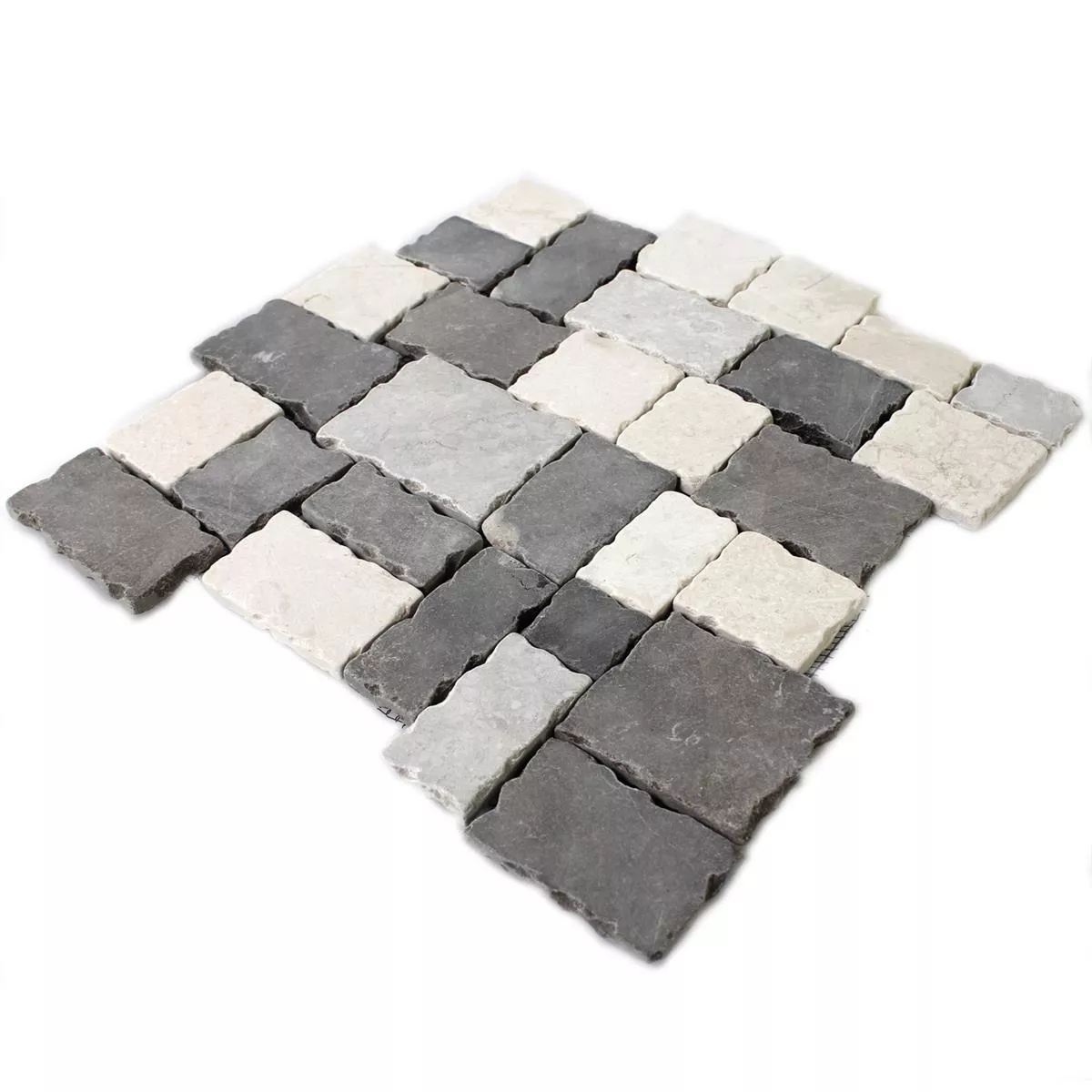 Uzorak Mozaik Pločice Prirodni Kamen Crna Siva Bež