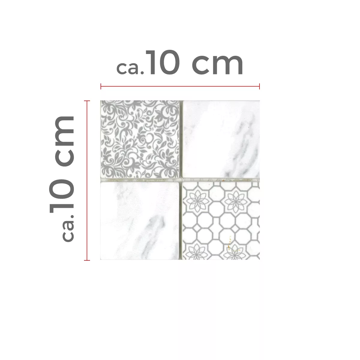 Uzorak Stakleni Mozaik Pločice Acapella Carrara Kvadrat