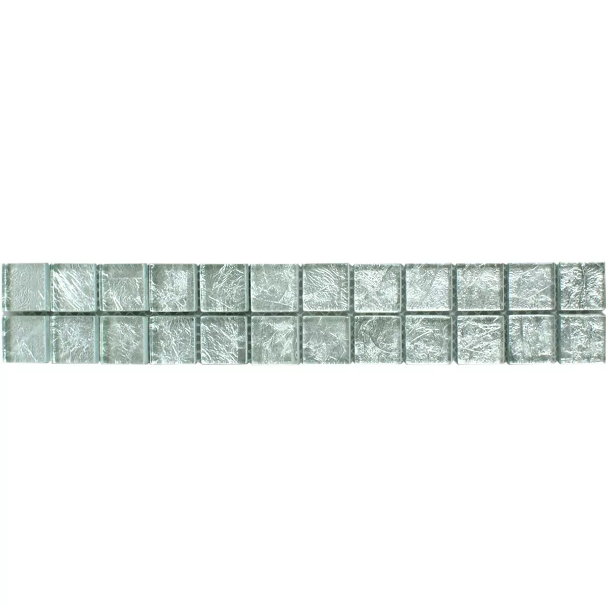 Stakleni Mozaik Pločice Bordura Frederick Srebrna Q23