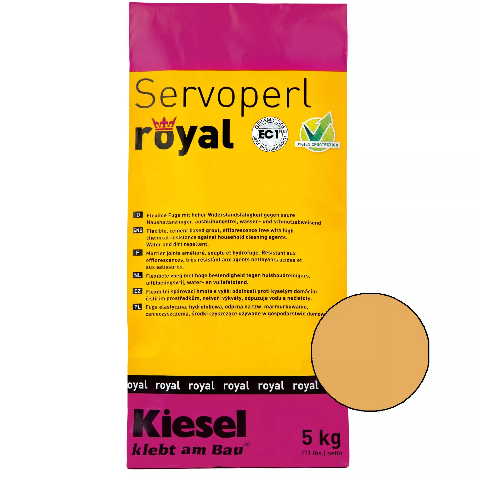 Kiesel Servoperl Royal - Fleksibilni Spoj Koji Odbija Vodu I Prljavštinu (5 Kg Sahara)