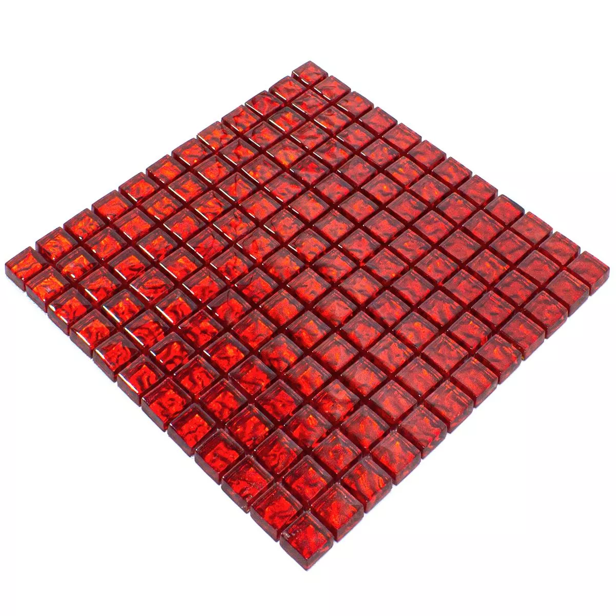 Stakleni Mozaik Pločice Santa Cruz Strukturiran Crvena