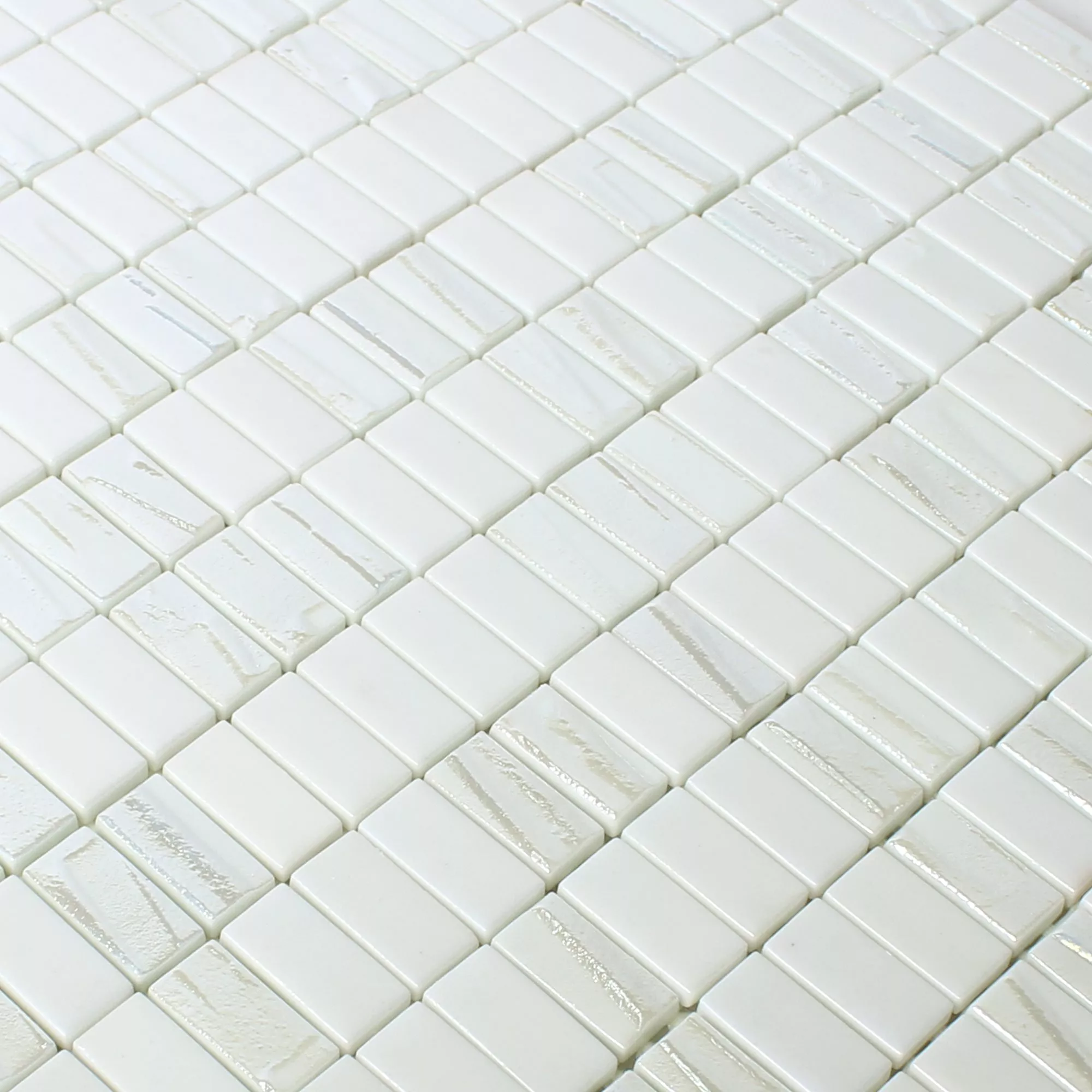 Uzorak Stakleni Mozaik Pločice Presley Bijela Metallic Štapići