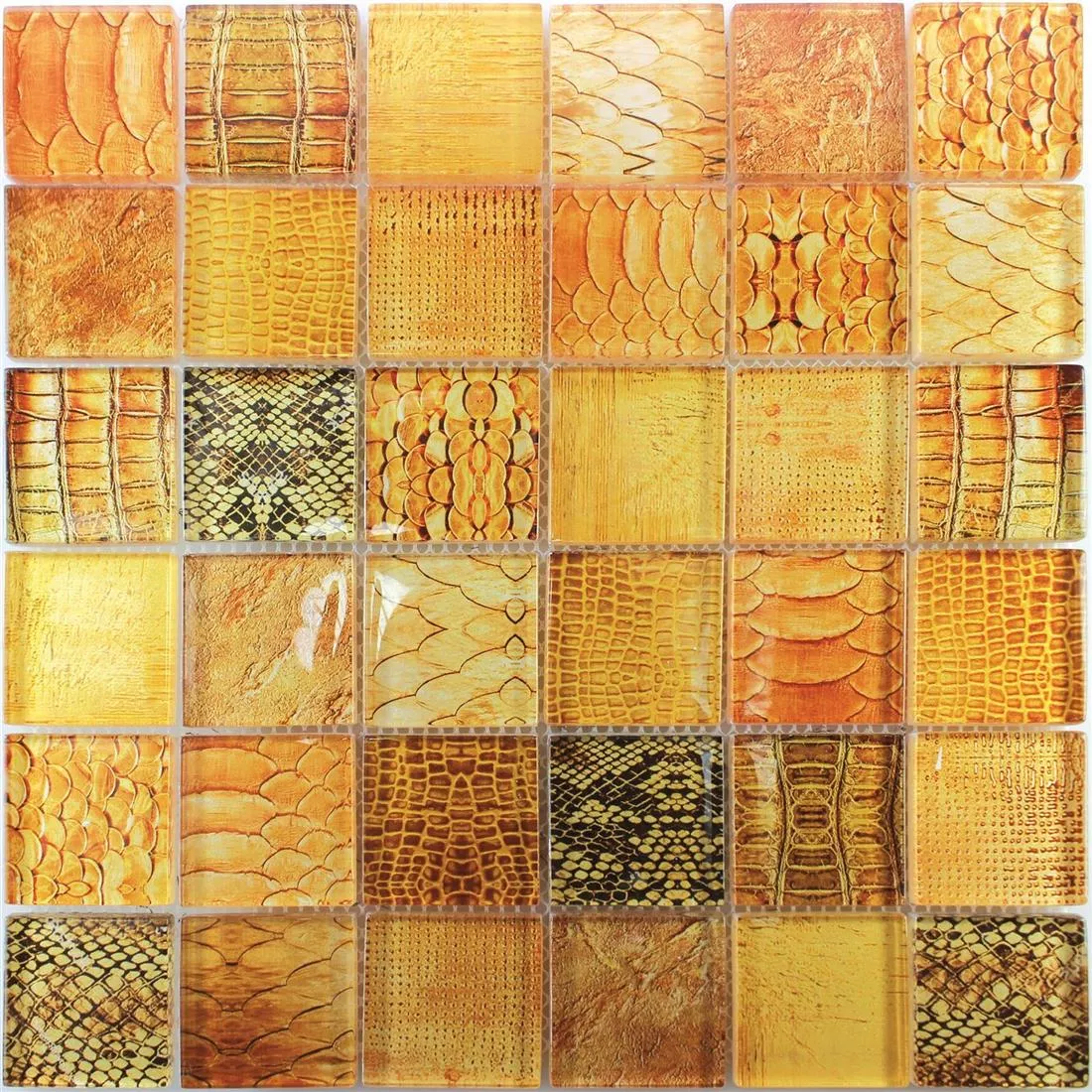 Uzorak Stakleni Mozaik Pločice Python Narančasta
