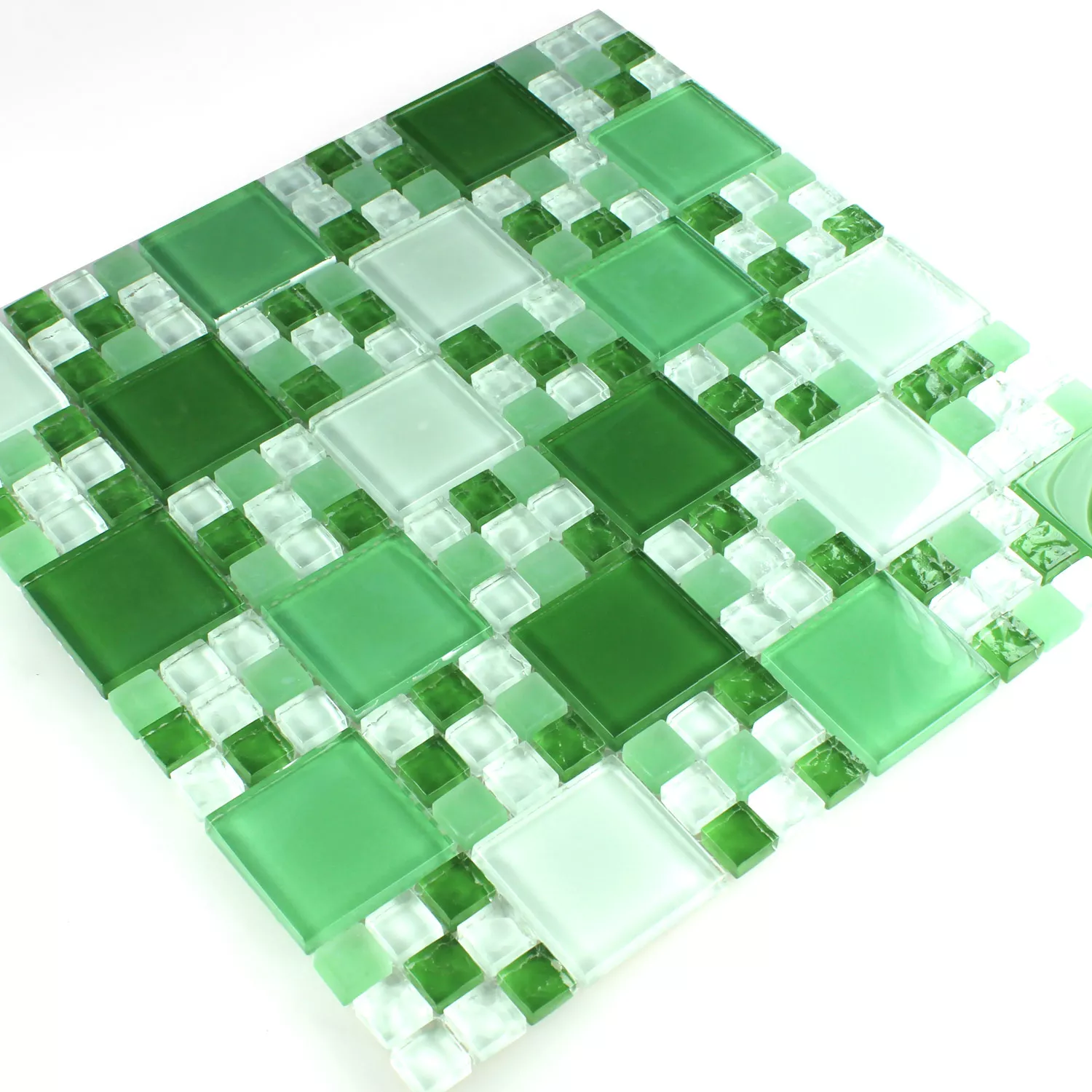 Mozaik Pločice Staklo Kristal Zelena Mix