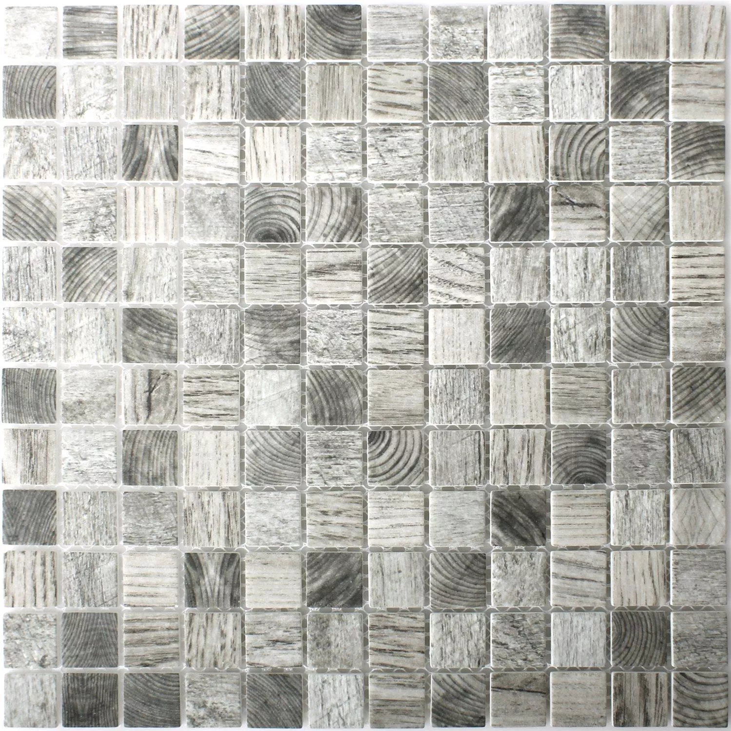 Mozaik Pločice Staklo Valetta Struktura Drveta Siva Bež