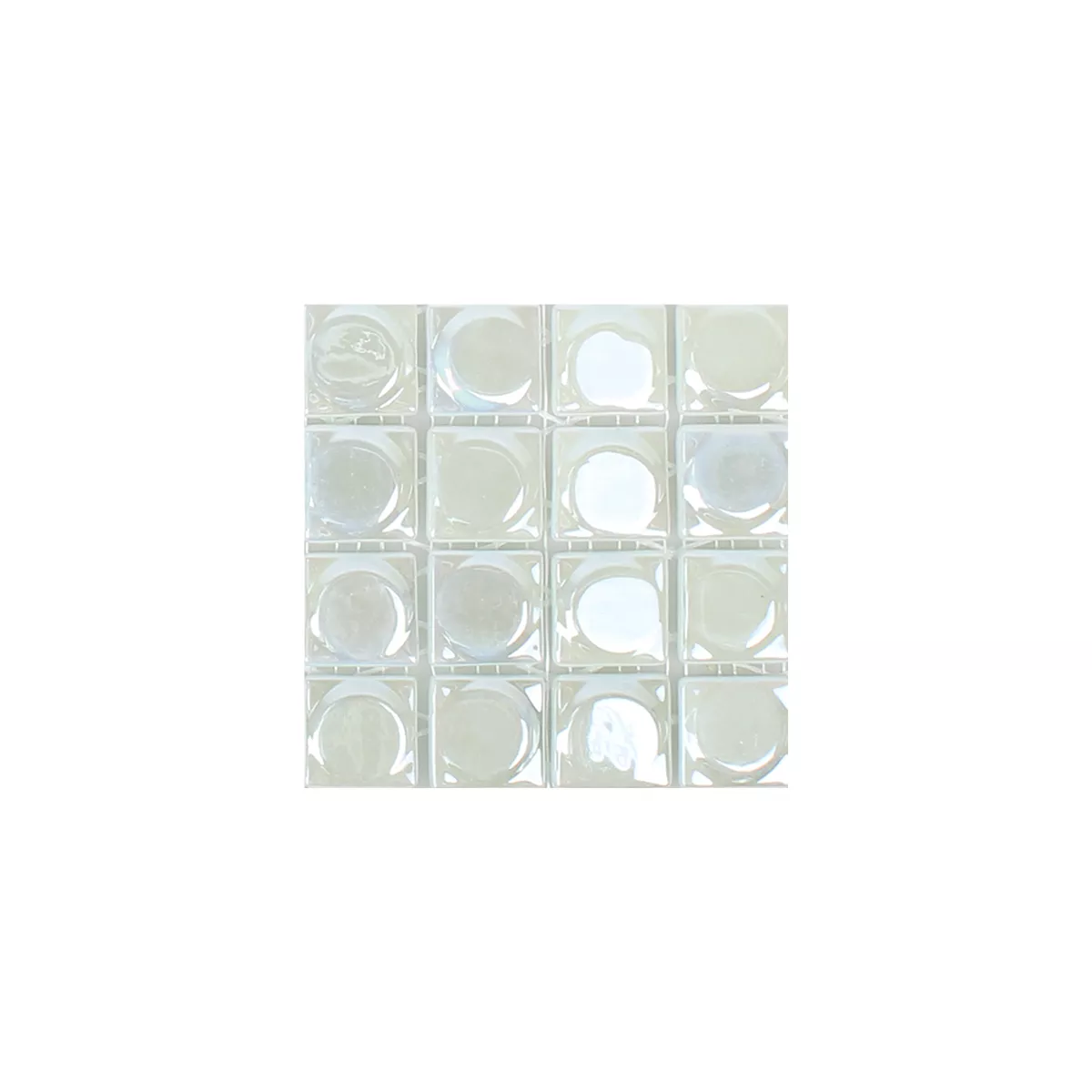 Uzorak Stakleni Mozaik Pločice Accra Bijela 3D Zaobljen