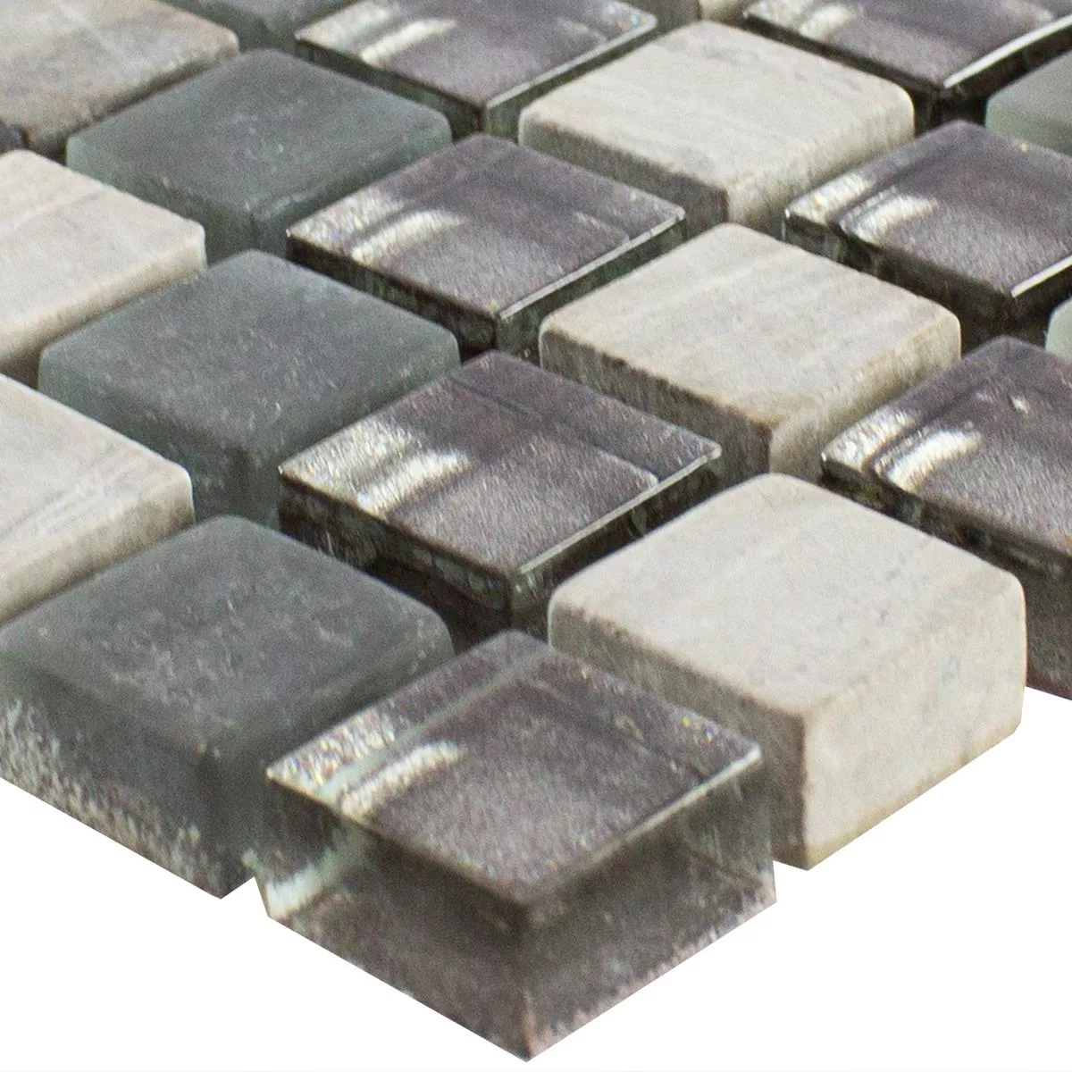 Uzorak Mozaik Staklo Prirodni Kamen Pločice Hayrabey Siva