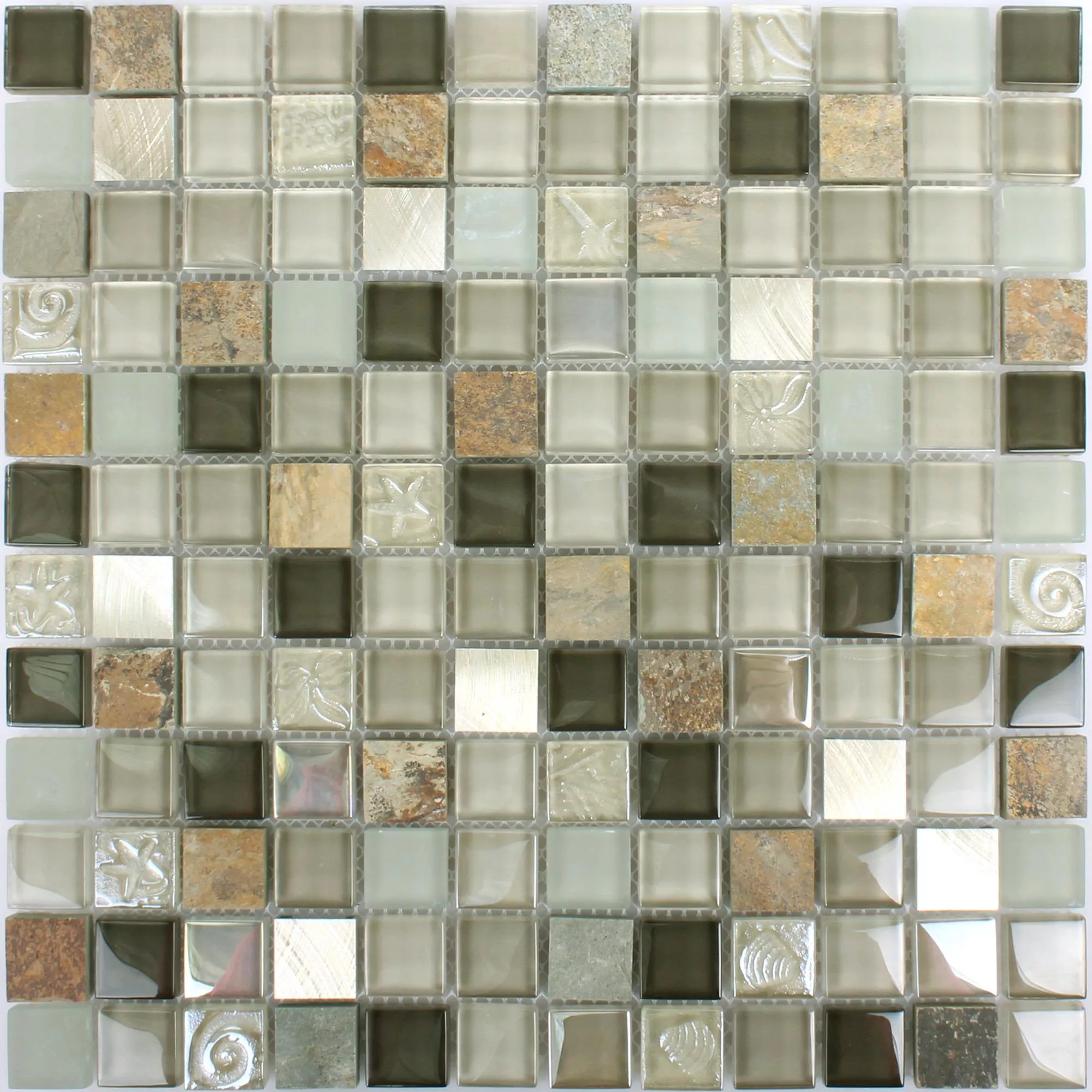 Mozaik Pločice Prirodni Kamen Staklo Metal Mix Lockhart