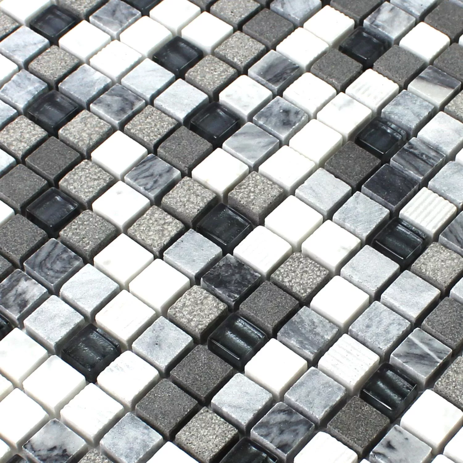 Mozaik Pločice Staklo Prirodni Kamen Kodiak Siva Mix
